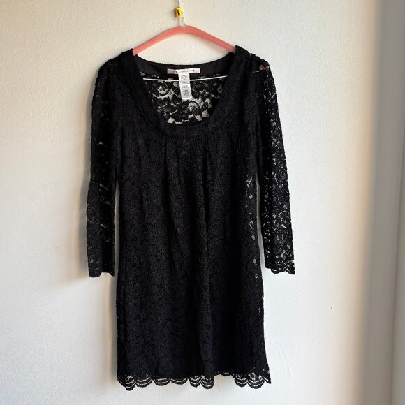 Sz2 Diane von Furstenberg Authentic Mini Black Lace Dress – Perfect LBD! - Picture 3 of 14